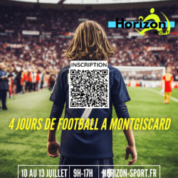 Préparez-vous à vivre une semaine de football intense à Montgiscard ! Du 10 au 13 Juillet 2023, rejoignez-nous pour des entraînements passionnants, des défis techniques et des moments de complicité. Inscrivez votre enfant dès maintenant et laissez-le briller sur le terrain !