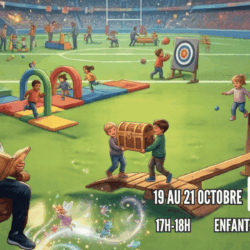 Philou raconte une histoire à des enfants de 3 à 6 ans et à leurs parents, affiche du Baby Sport à L'Union du 19 au 21 octobre 2026
